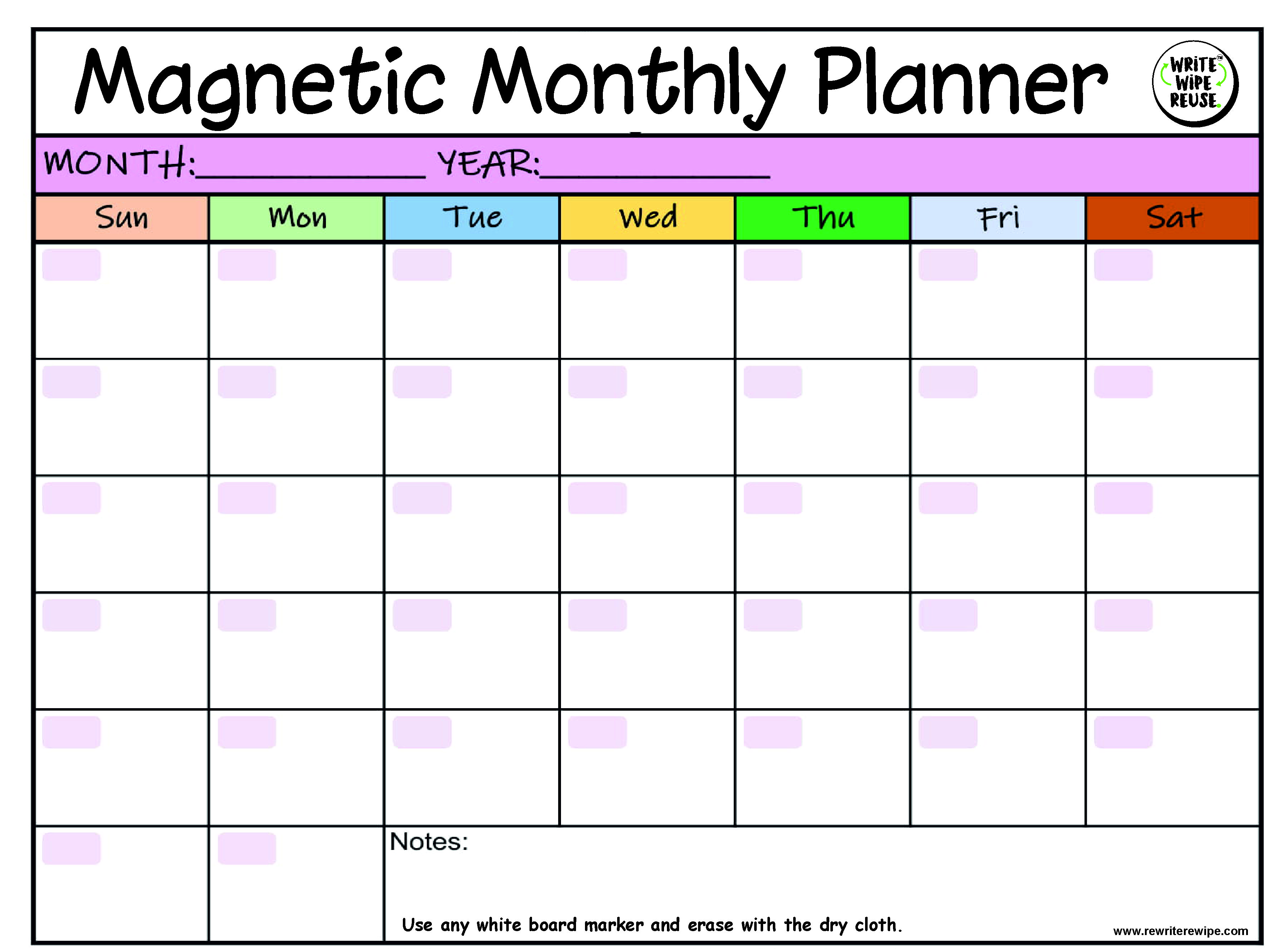 Magnetic Monthly Planner